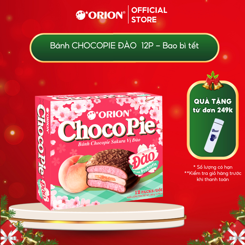 [Quà tết 2024] Bánh ChocoPie Orion Sakura vị Đào (360g)