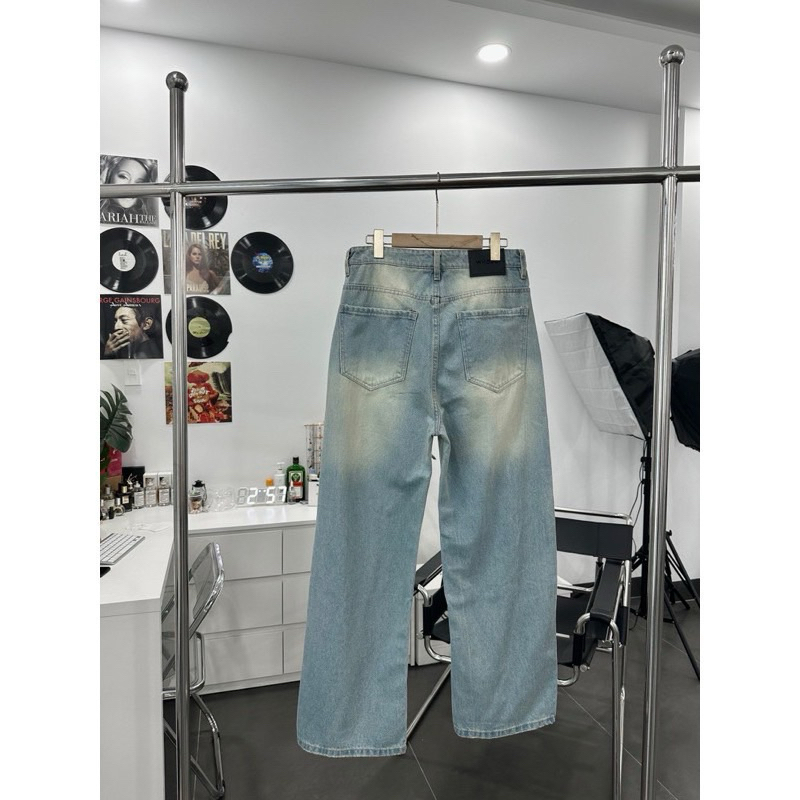 QUẦN BAGGY JEANS ỐNG RỘNG XANH SKY FORM TO UNISEX NAM NỮ