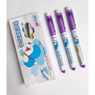 Hộp 10 bút lông kim thiên long doraemon fl-04/do mực tím