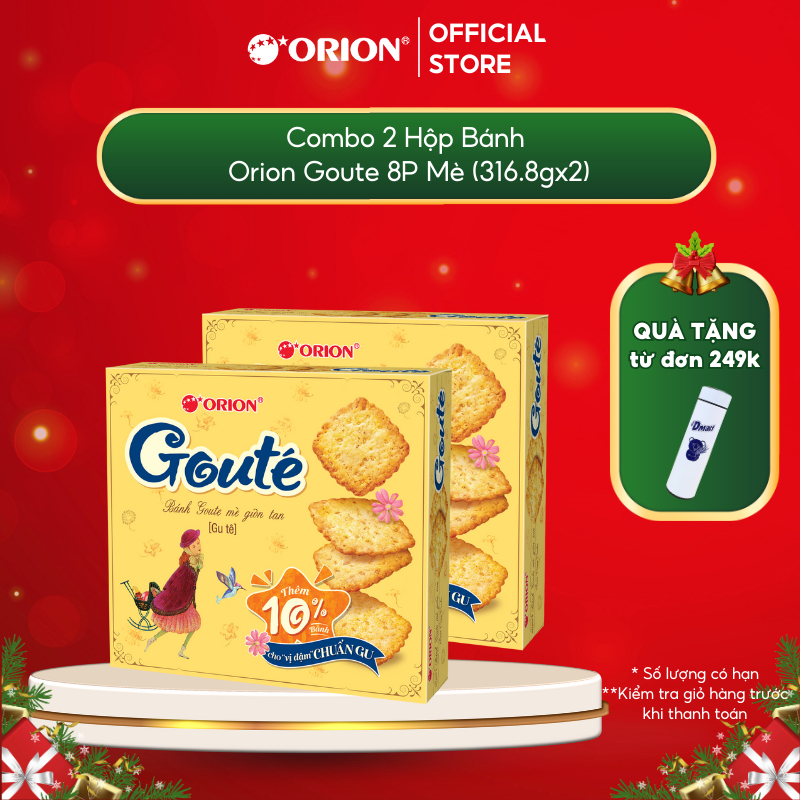 Combo 2 Hộp Bánh Orion Goute 8P Mè (316.8g/hộp)