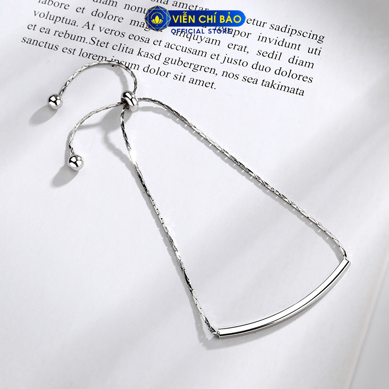 Lắc tay bạc nữ AZURA bạc ý dây rút ( Khắc tên theo yêu cầu ) - Viễn Chí Bảo L400760