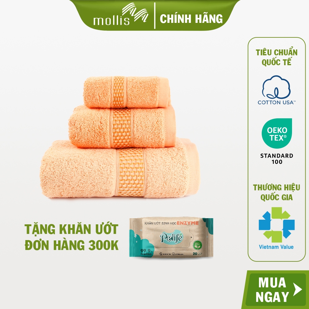Khăn Tắm Khăn Mặt Khăn Tay Cotton Mollis B847 FC03 HM58