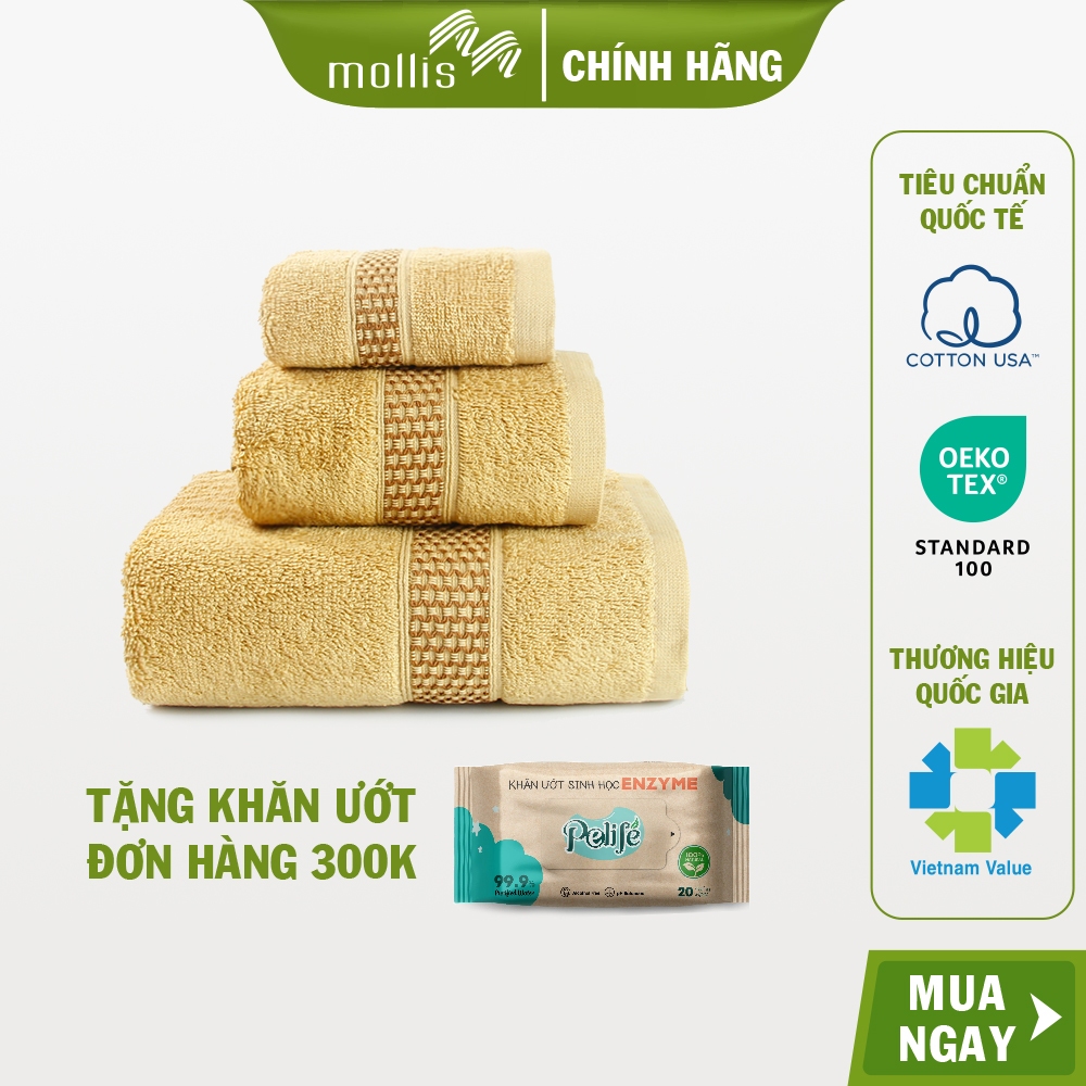 Khăn Tắm Khăn Mặt Khăn Tay Cotton Mollis B847 FC03 HM58