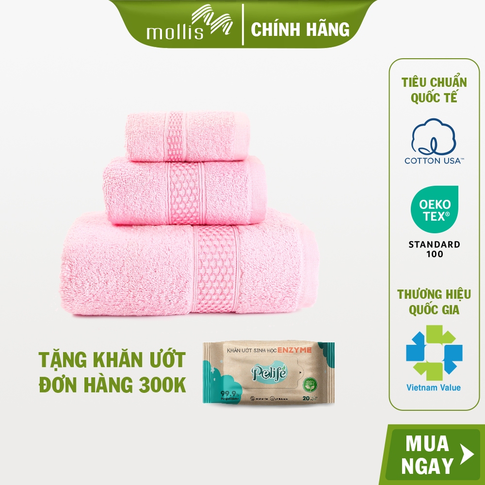 Khăn Tắm Khăn Mặt Khăn Tay Cotton Mollis B847 FC03 HM58