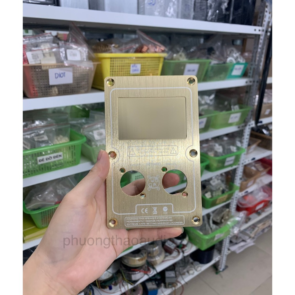 Trạm loa nhôm phay 14.5x9cm dày 2mm dùng gắn giắc CANON