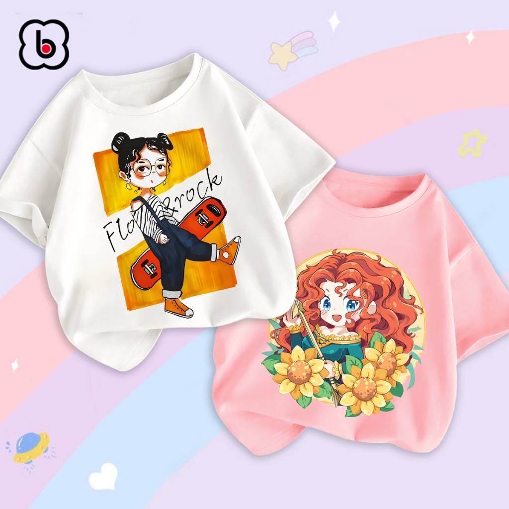Áo thun bé gái BabyloveGO áo trẻ em mẫu hè 2023 họa tiết baby girl cá tính dễ thương