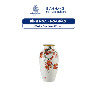 Bình hoa, bình cắm hoa sứ cao cấp minh long 27 cm - hoa đào