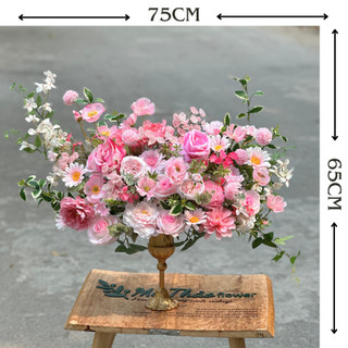 Ảnh shop chụp) Bình Hoa Giả Trang Trí Nhà Cửa, Decor Phòng Khách Chất Liệu Lụa Cao Cấp Mê Thảo Flower