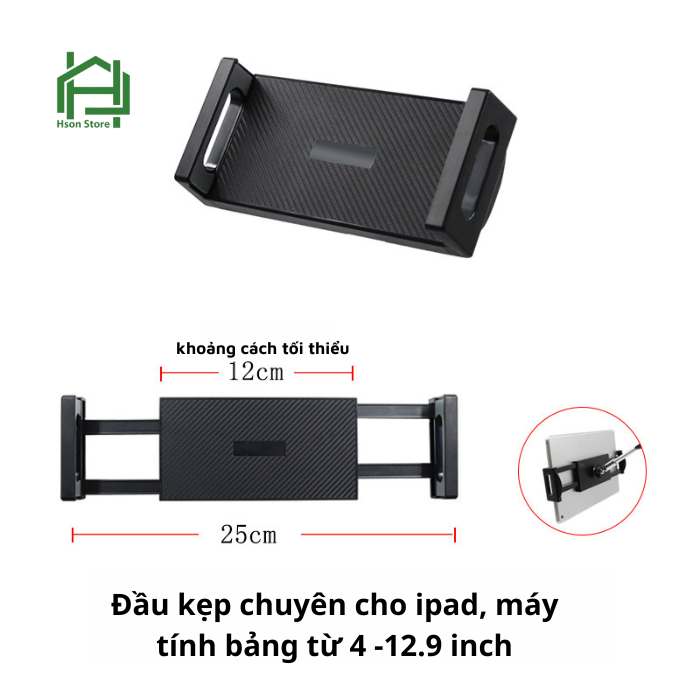 Đầu kẹp ipad điện thoại cỡ lớn 12,9 inch giá đỡ máy tính bảng cao cấp