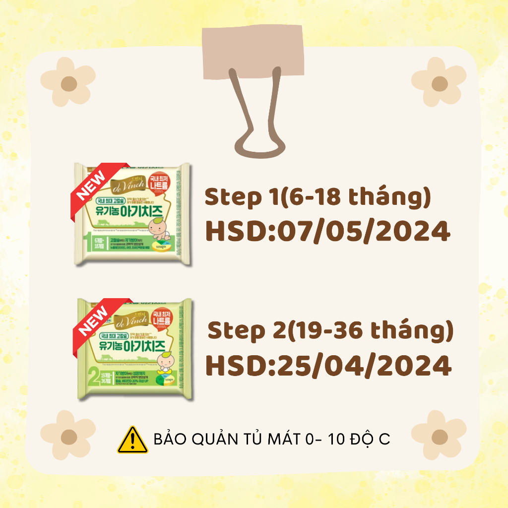 STEP 2 COMBO 2 GÓI PHÔ MAI HỮU CƠ TÁCH MUỐI NAMYANG DEVINCH Hàn Quốc cho bé từ 19-36 tháng