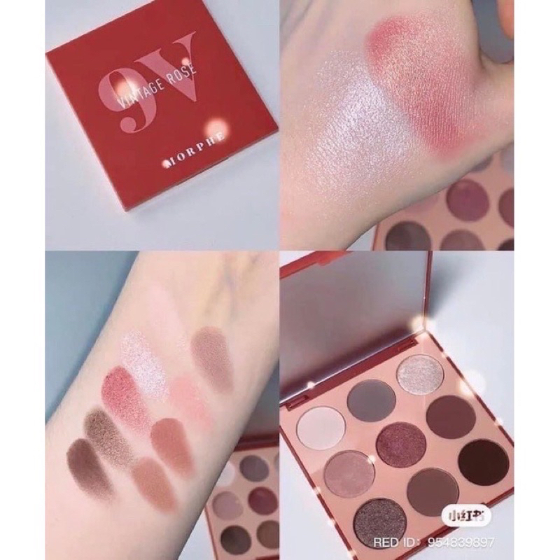 Bảng phấn mắt Morphe 9V Vintage Rose. 9 ô ly