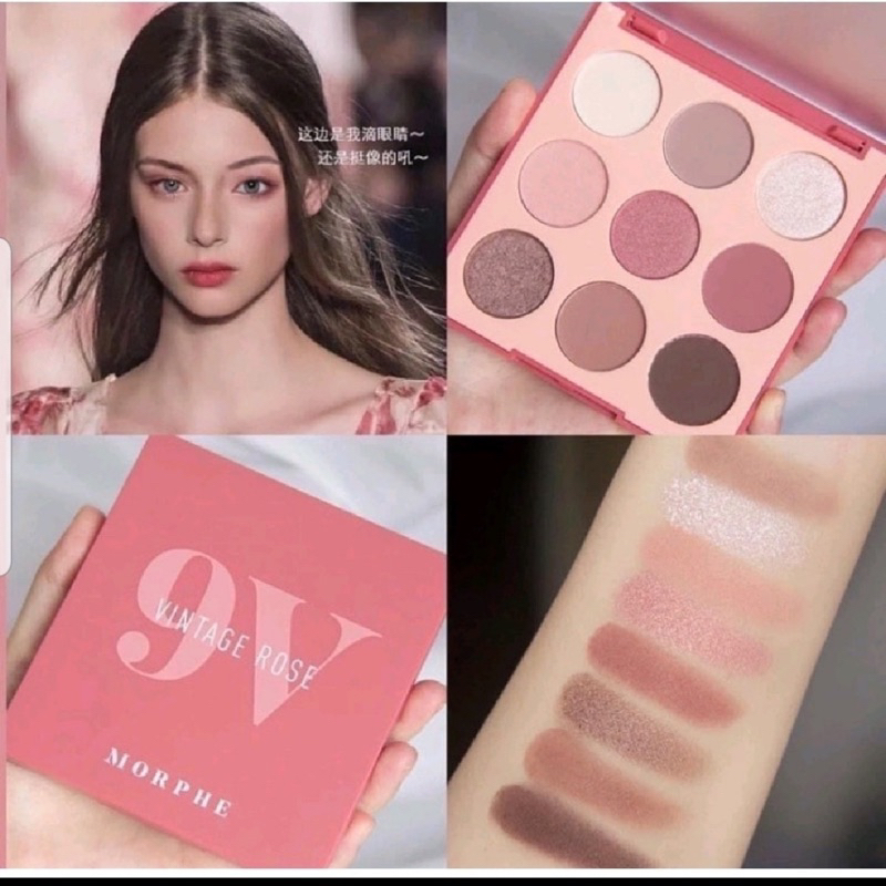 Bảng phấn mắt Morphe 9V Vintage Rose. 9 ô ly