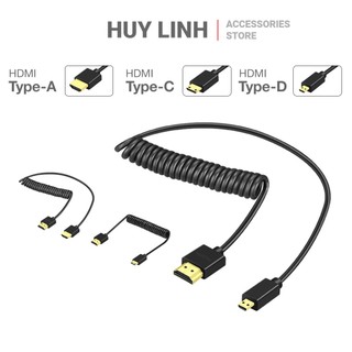 Cáp dây lò xo truyền tín hiệu cho máy ảnh 4K60P HDMI 2.0 ra màn hình phụ hoặc máy tính Huy Linh HLACD