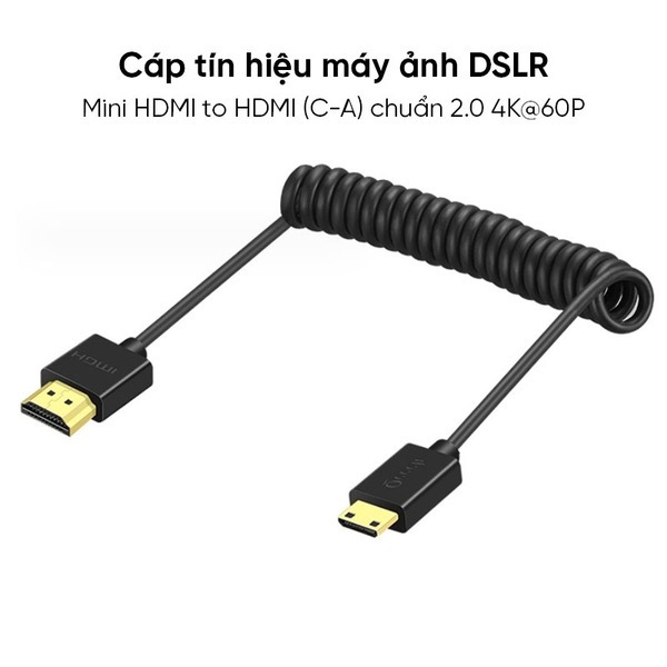 Cáp dây lò xo truyền tín hiệu cho máy ảnh 4K60P HDMI 2.0 ra màn hình phụ hoặc máy tính Huy Linh HLACD