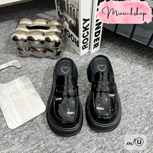 Giày Sục Nữ da tag Miu nhỏ đế đúc siêu nhẹ êm LOẠI 1 FULL HỘP