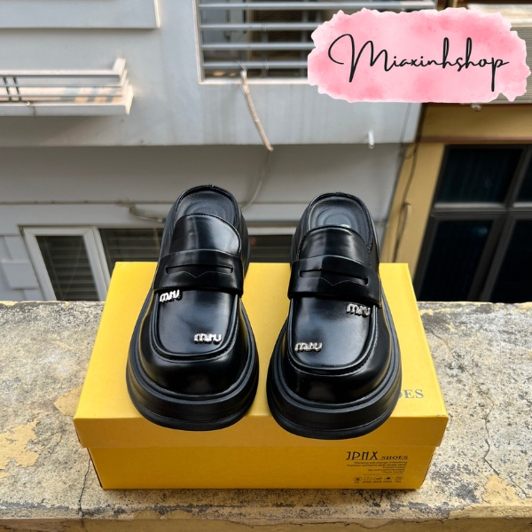 Giày Sục Nữ da tag Miu nhỏ đế đúc siêu nhẹ êm LOẠI 1 FULL HỘP
