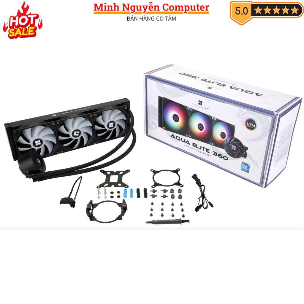 Tản Nhiệt Nước THERMALRIGHT AQUA ELITE 360 BLACK ARGB - Bảo hành 2 Năm