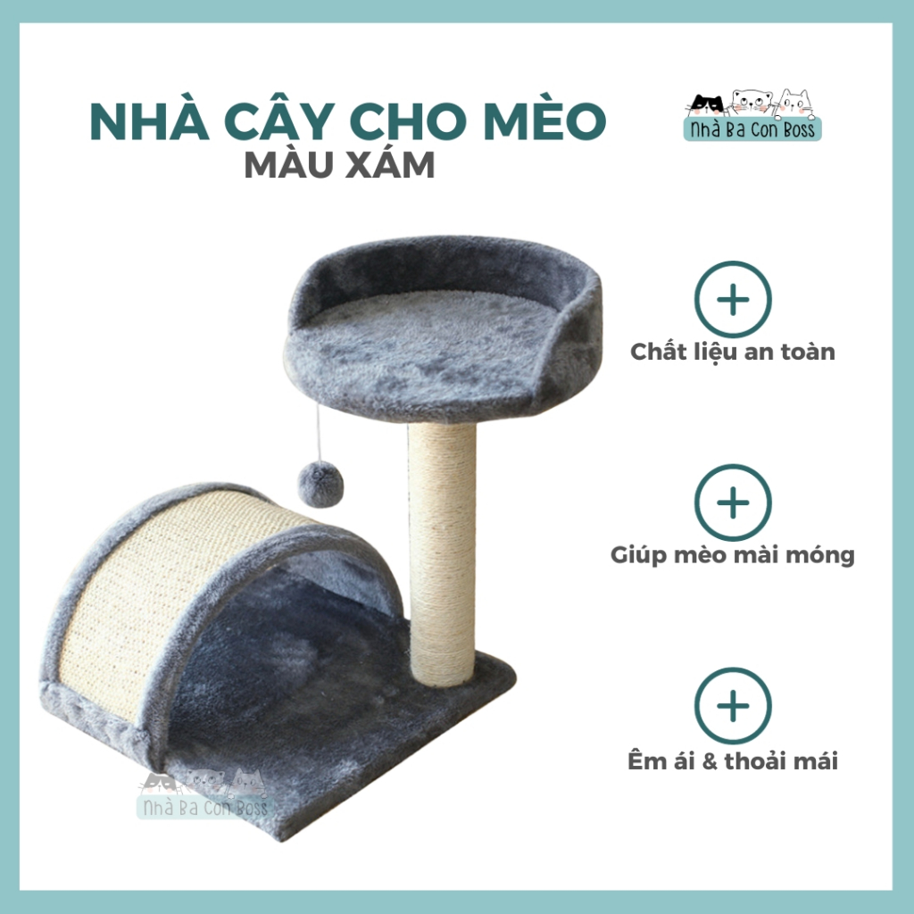 Nhà Cây Mèo  Có Bàn Cào Móng Và Trụ Cào Móng 2 Tầng