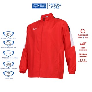 Áo khoác gió thể thao Grand Sport chống nắng cản gió 20227 Đỏ có túi khóa kéo