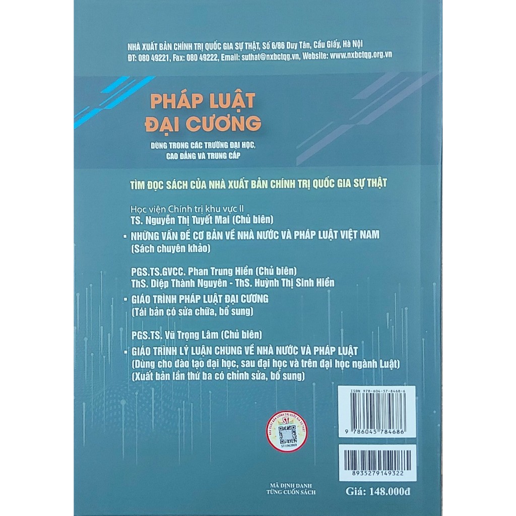 Sách - Pháp luật đại cương (Dùng trong các trường đại học, cao đẳng và trung cấp)