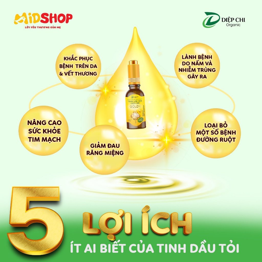 Tinh Dầu Tỏi Diệp Chi Giúp Bé Giảm Hắt Hơi Sổ Mũi Và Tăng Sức Đề Kháng - Chai 30ml MẪU MỚI NHẤT