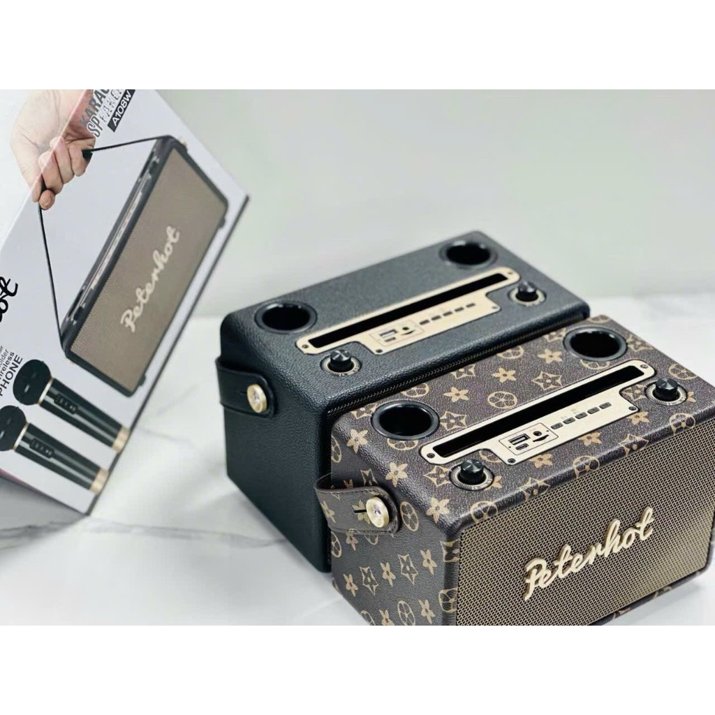 Loa Bluetooth Karaoke Peterhot A106W/108W Âm Thanh Siêu Đỉnh - Bản Cao Cấp Nhất - Tặng Mic Không Dây Hát Karaoke