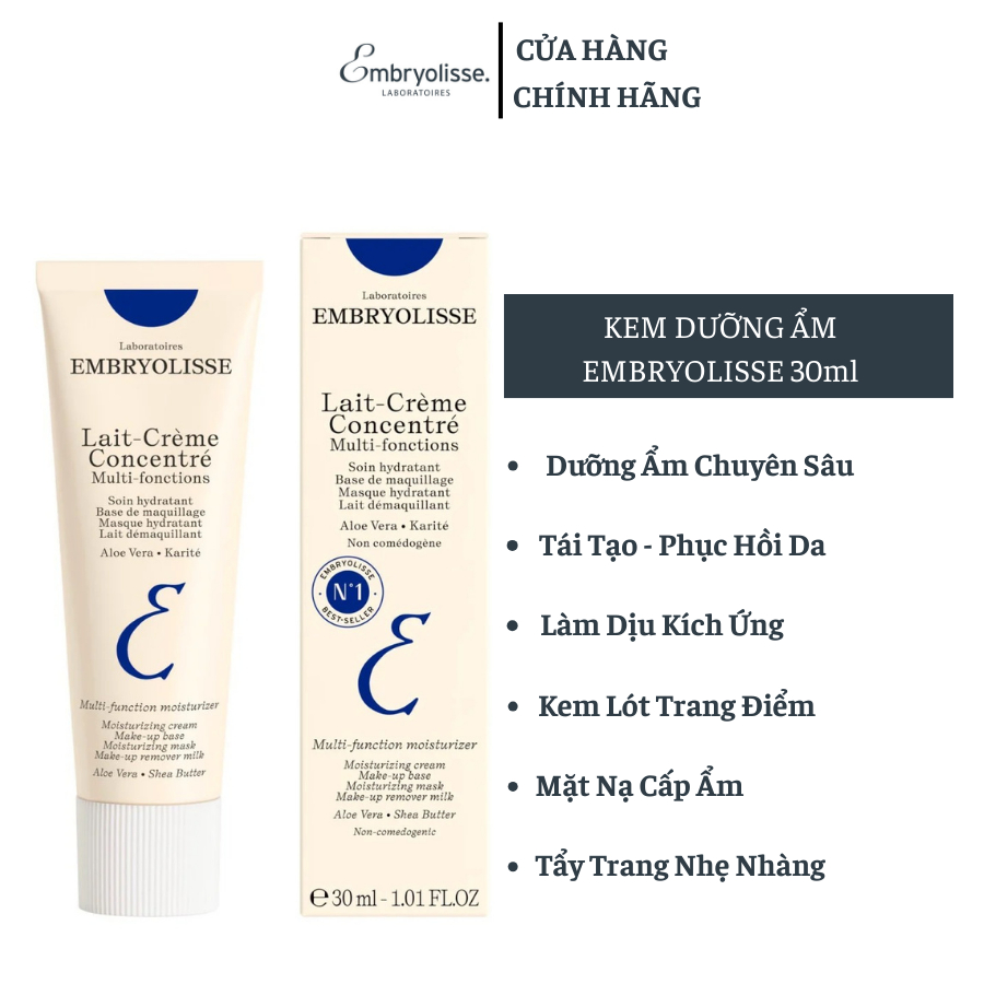 Kem dưỡng ẩm siêu phục hồi da Embryolisse Lait Creme Concentre 30ml giúp cấp ẩm tái tạo mịn màng da