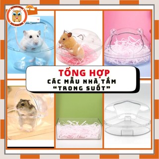 TỔNG HỢP các nhà ngủ, nhà tắm, wheel TRONG SUỐT cho hamster,sóc, nhím