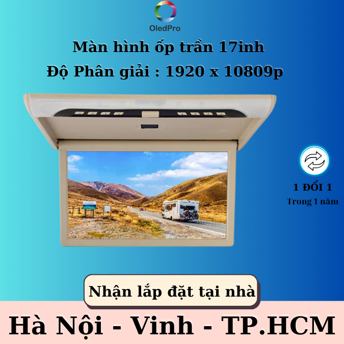 Màn Ốp Trần Ô Tô | 17 inch | Dành Cho Các Dòng Xe Limousine | BH 12 tháng