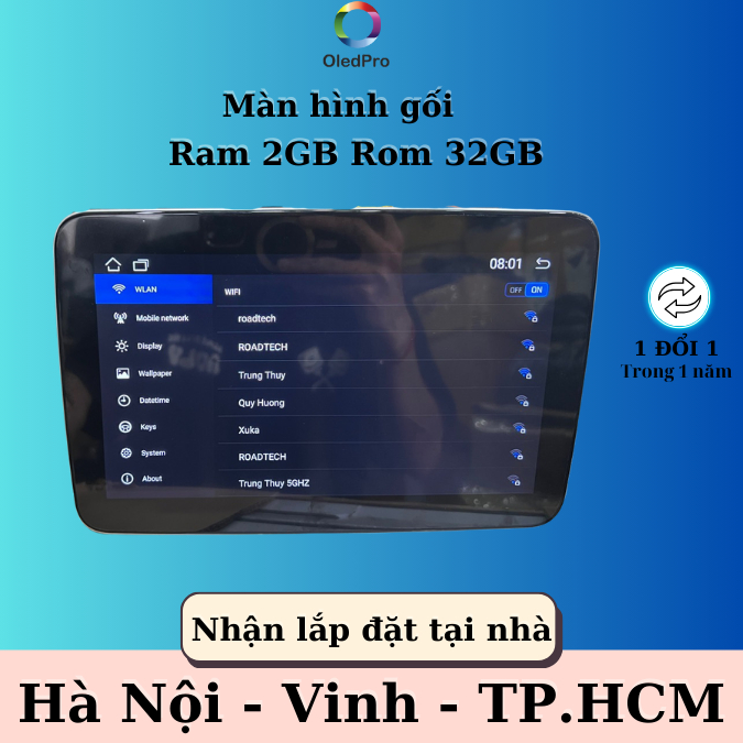 Màn Hình Gối Ghế Sau Cho Ô Tô | 10,25 inch | Bán Theo Cặp