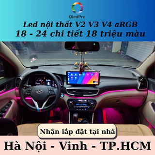 Led nội thất ô tô v2 - v3 18 led và v4 22 led nháy đuổi argb cho ô tô , bảo hành 1 năm