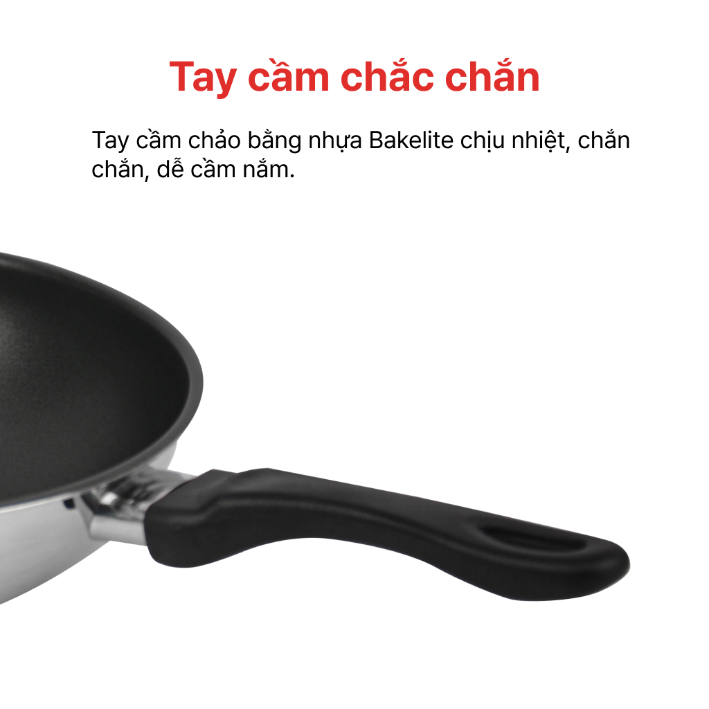 Chảo Sâu Inox  3 đáy chống dính 28cm, HAPPYCOOK, HLWP-28IH