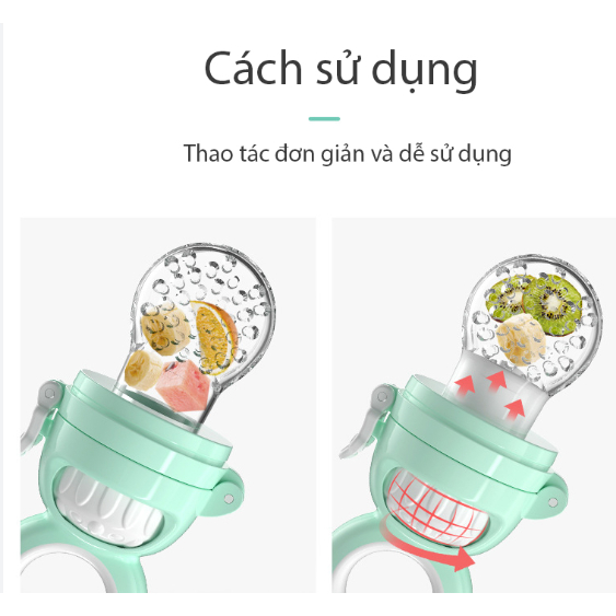 Túi nhai ăn dặm hoa quả chống hóc Misuta