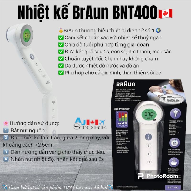 Nhiệt kế điện tử BrAun BNT400 🇨🇦