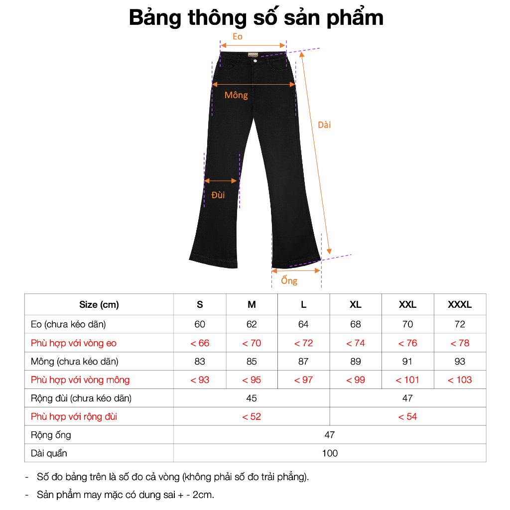 Quần Jeans Nữ Ống Loe co giãn tốt tạo cảm giác thoải mái, dễ chịu, siêu tôn dáng, trẻ trung, năng động SOUL OF A NATION