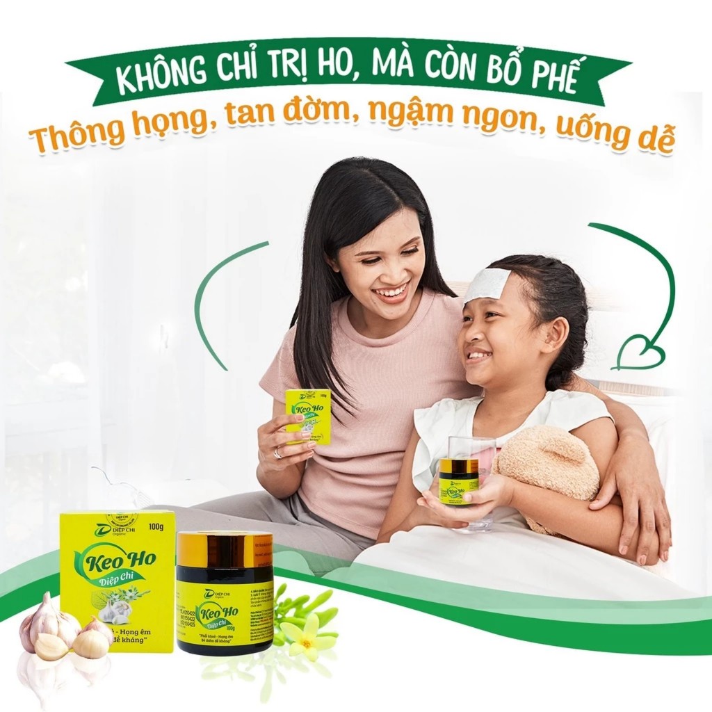 Keo Ho Diệp Chi Hỗ TRợ Giảm Ho Tan Đờm Cho Bé Yêu Và Người Lớn 100gr