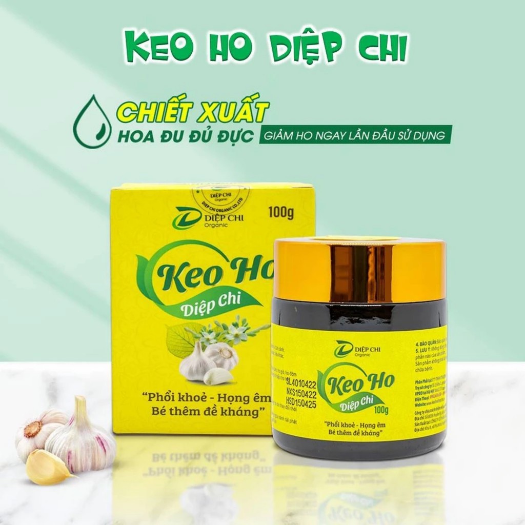 Keo Ho Diệp Chi Hỗ TRợ Giảm Ho Tan Đờm Cho Bé Yêu Và Người Lớn 100gr