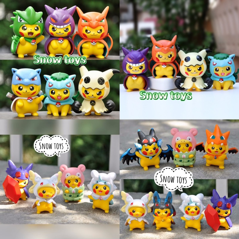 Mô hình Pikachu - Mô hình Pokemon Pikachu biến hình Cosplay Yadoran Charmander Bulbasaur Gengar Lucario Squirtle Golbat