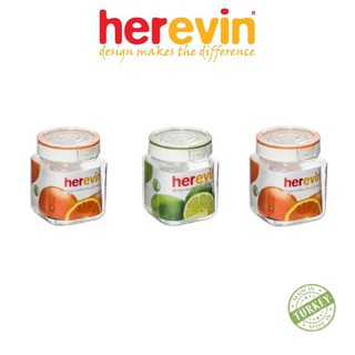 Hũ thủy tinh herevin vuông nắp cài - nk thổ nhĩ kỳ
