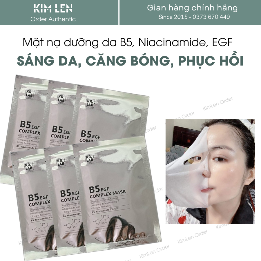 Mặt nạ B5 EGF KR.Lab phục hồi, cấp ẩm, sáng da, căng bóng