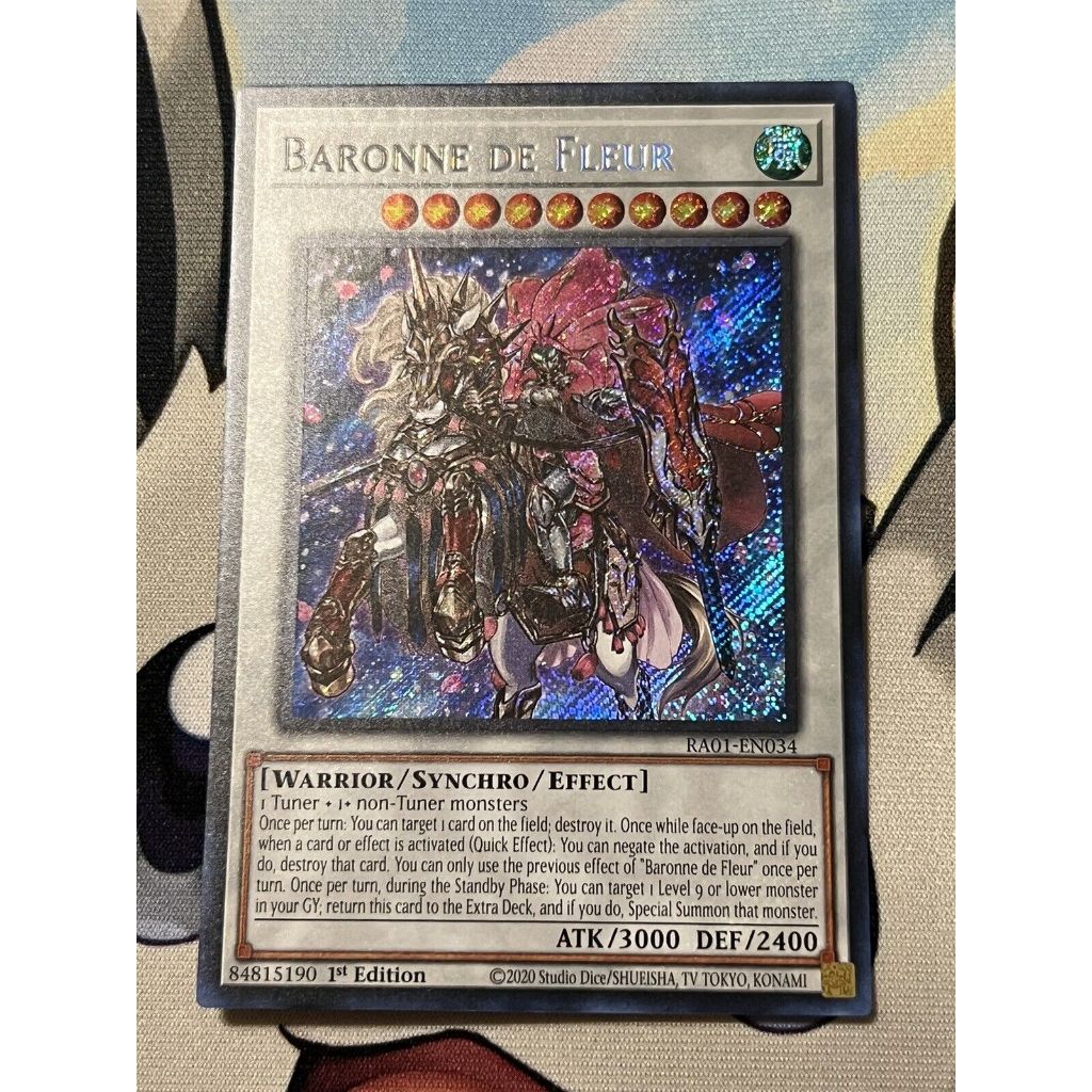 Lá bài thẻ bài Yugioh Baronne De Fleur - super ultra secret Rare - Tặng bọc bài nhựa bảo quản