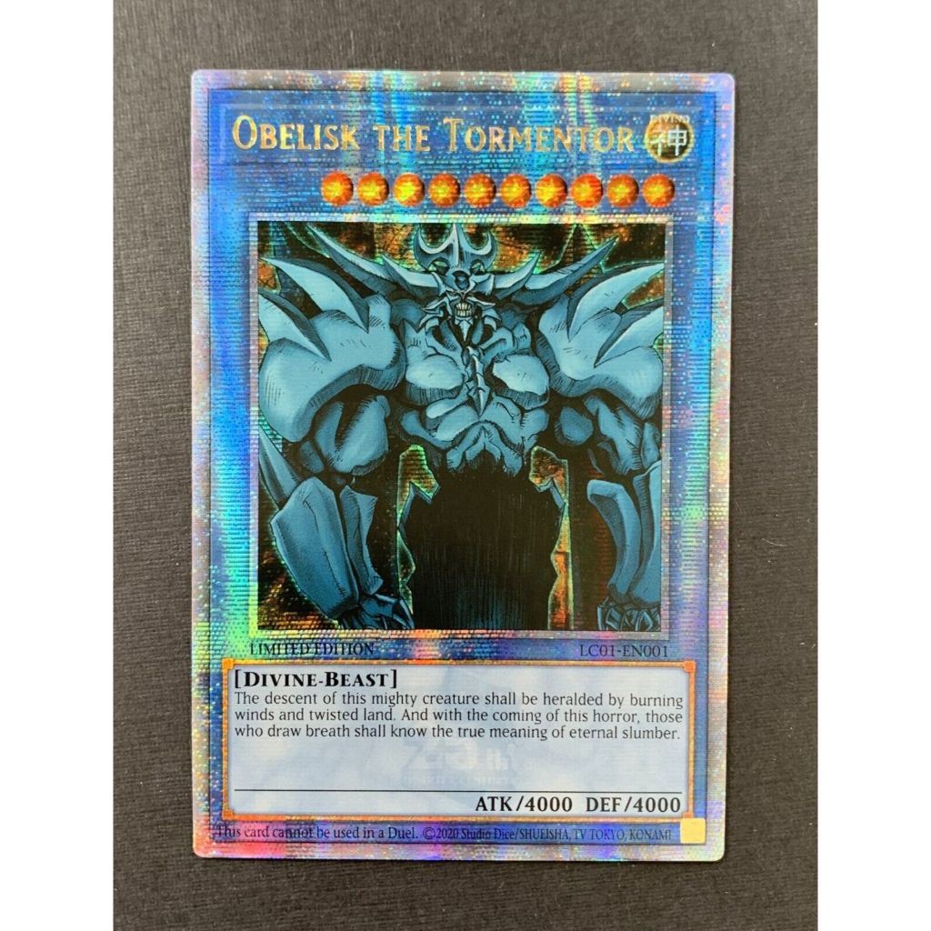 Lá thẻ bài Thần Obelisk the Tormentor - 25th secret rare - tặng bọc bài bảo quản