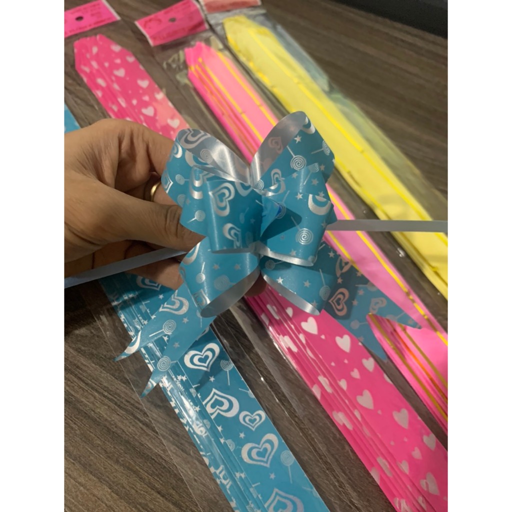 1 Túi 10 nơ rút gói quà  noel,sinh nhật, trang trí đám cưới , giỏ quà tết ; nhiều size; màu ngẫu nhiên, nhiều m