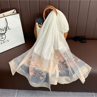 KHĂN QUÀNG LỤA TƠ THÊU HOA DÀI 90*180CM (FULL HỘP)| LAMVY