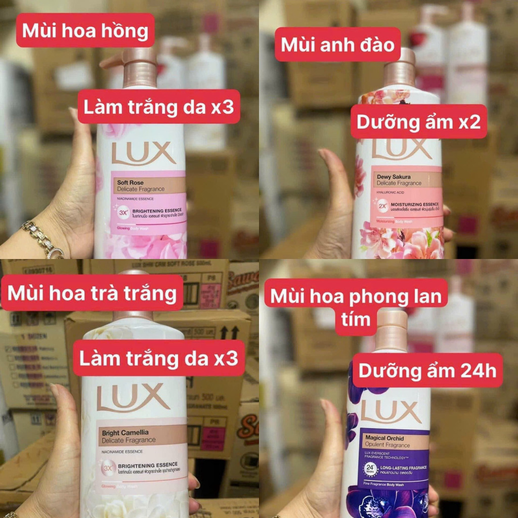 Combo set 1 cặp 2 Chai Sữa Tắm Lux hương nước hoa 450ml Thái Lan Moonshop chuyên sỉ