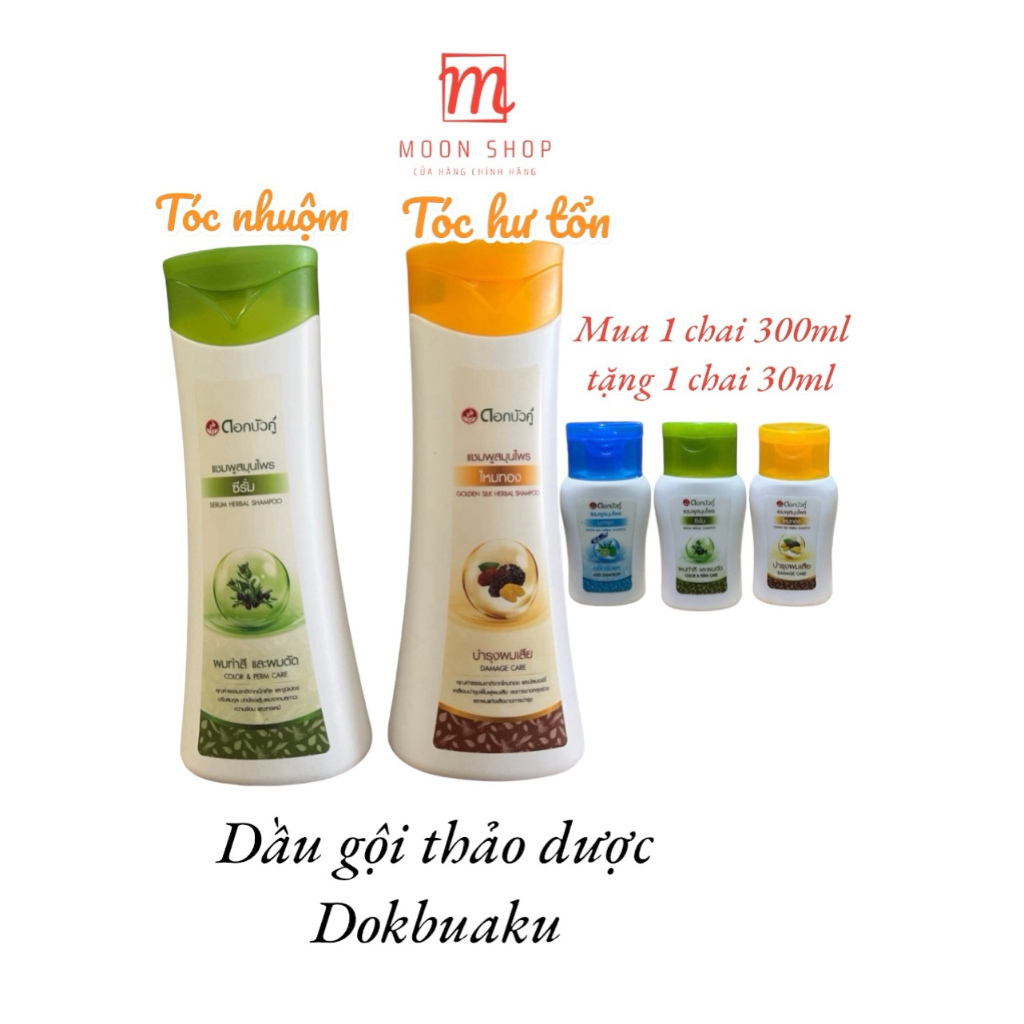 Chính hãng - Dầu gội thảo dược Twin Lotus Dok Bua Ku /Dokbuaku 200ml Thái Lan Moonshop