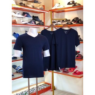 Set 3 áo thun cổ tim xanh đen lacoste cotton stretch - new - th900251