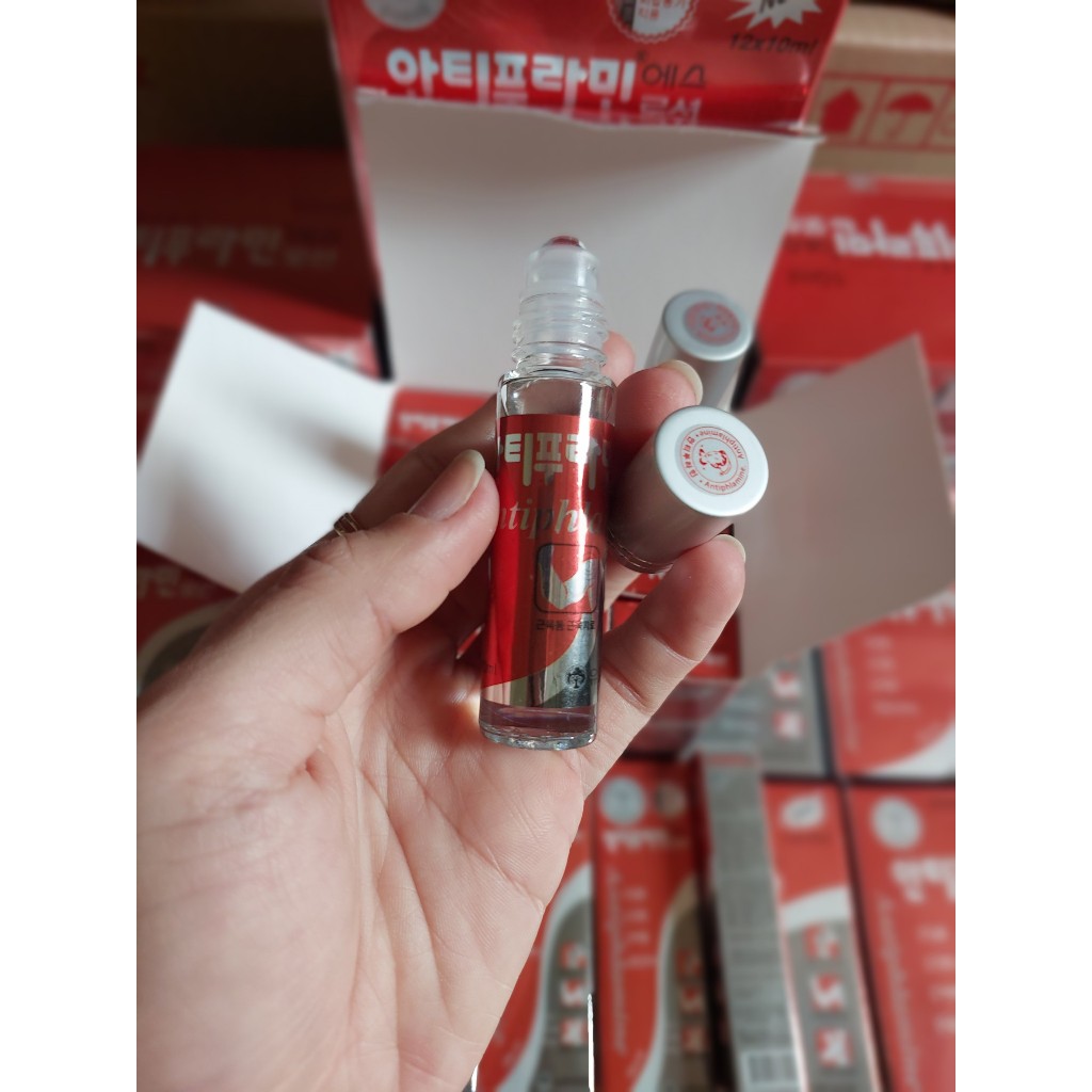 1 LỐC 12 CHAI Dầu nóng xoa bóp giảm đau nhức gân cốt Antiphlamine từ Hàn Quốc chai lăn 10ml