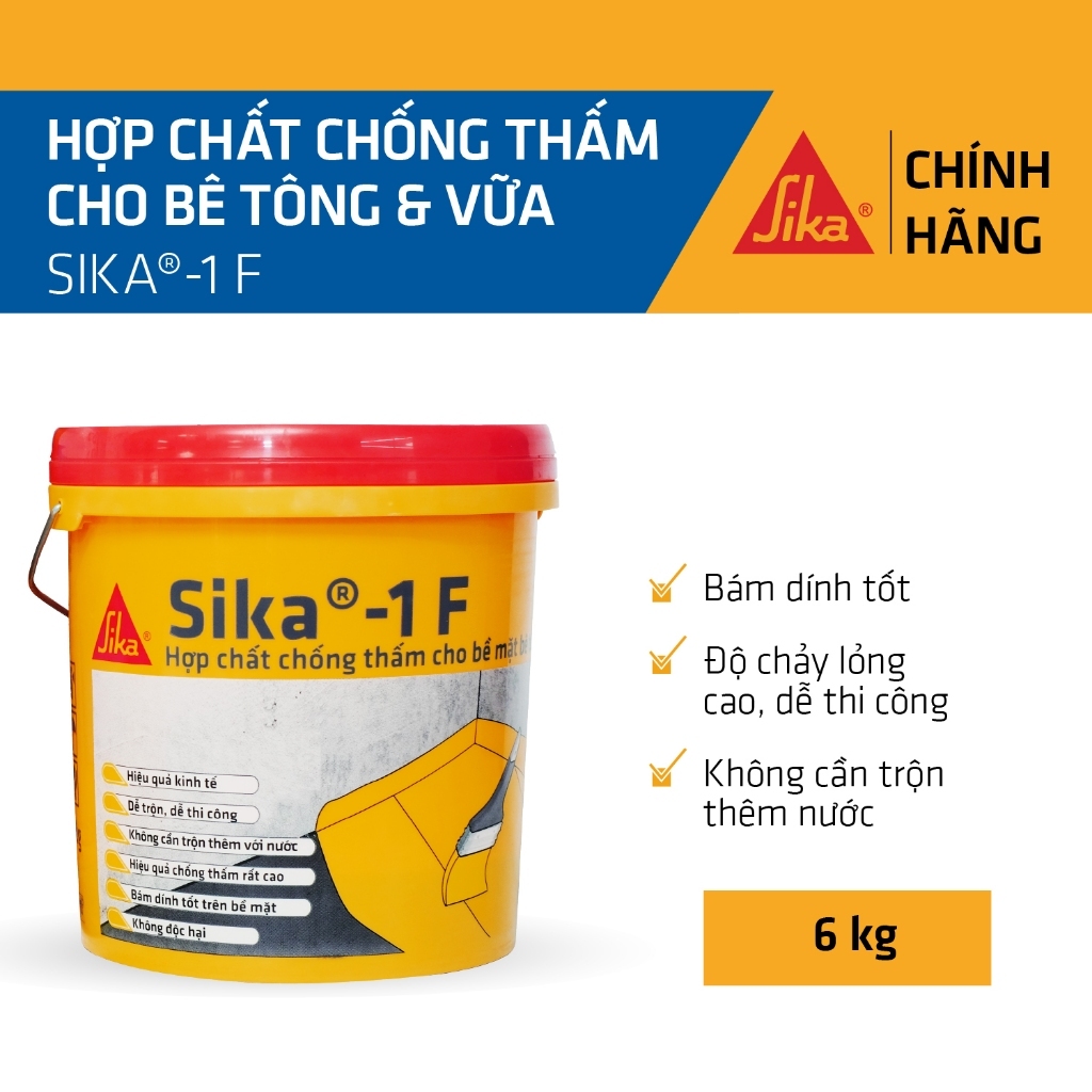 Hợp chất chống thấm cho bê tông &amp; vữa Sika ® -1 F