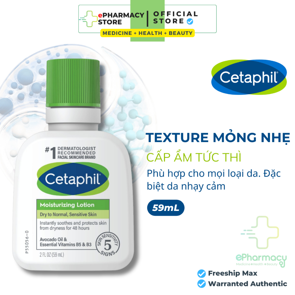 Cetaphil Moisturizing Lotion - Sữa dưỡng ẩm Cetaphil dưỡng ẩm toàn thân và da mặt 59ml